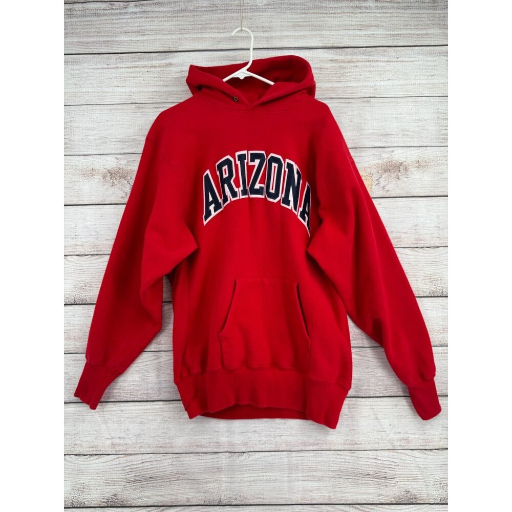Vintage 90's Champion University of Arizona Reverse Weave Hoodie Adult XXL Red